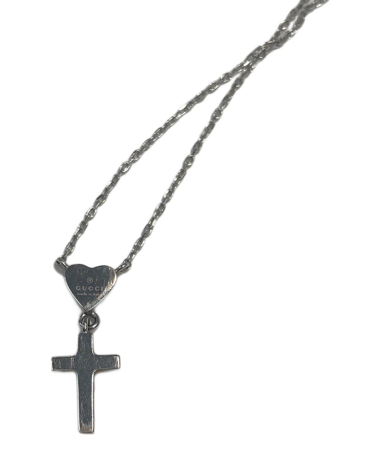 中古・古着通販】GUCCI (グッチ) クロスハートモチーフネックレス 