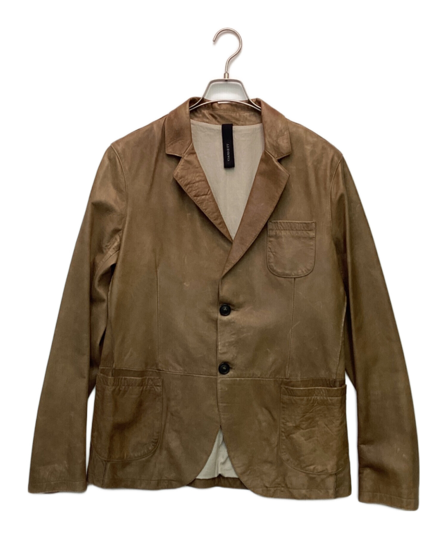 イタリア製 ギャレット 48 本革　garrett 茶 中古・古着通販】GARRETT (ギャレット) 2B レザージャケット ブラウン