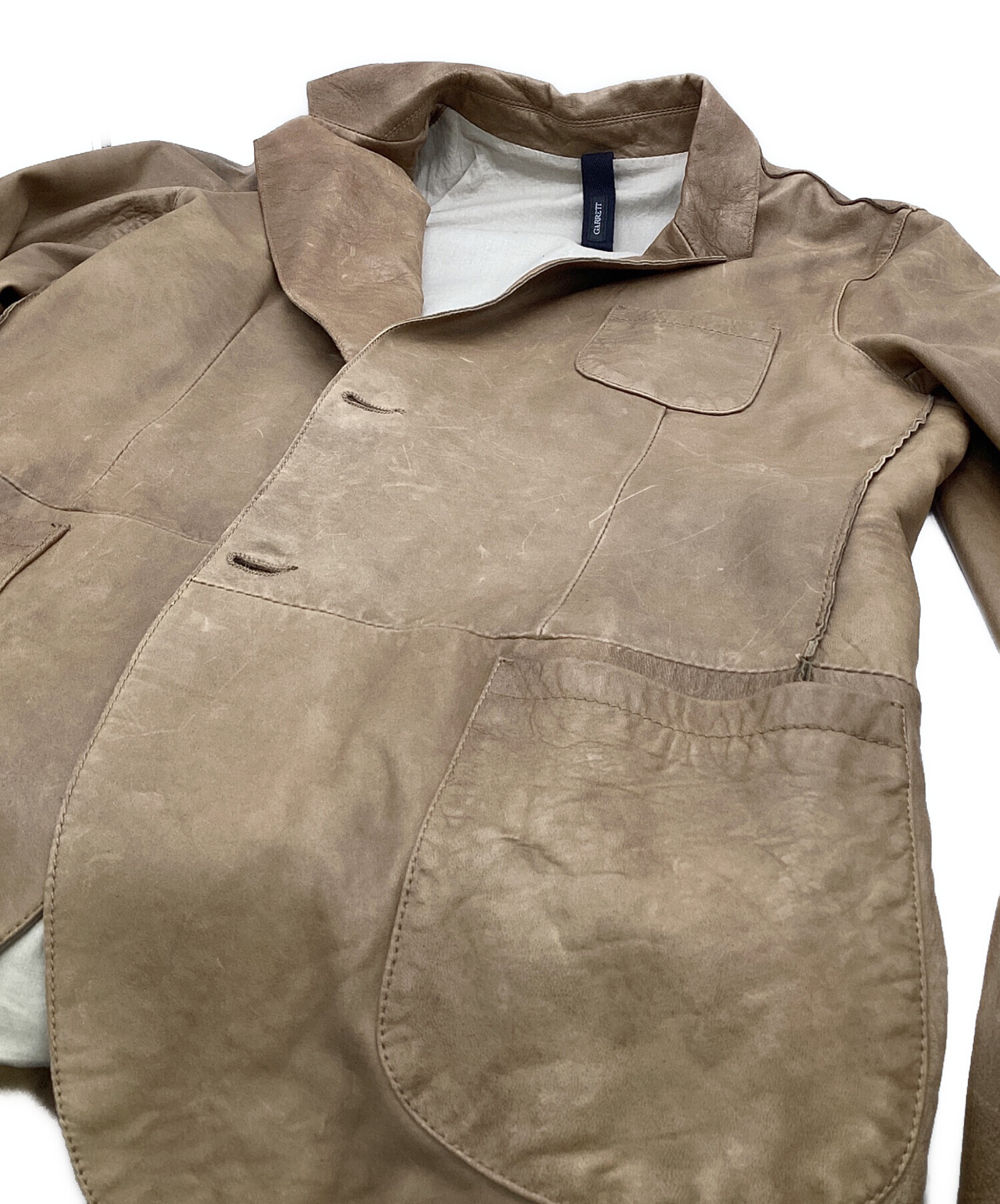 中古・古着通販】GARRETT (ギャレット) 2B レザージャケット ブラウン