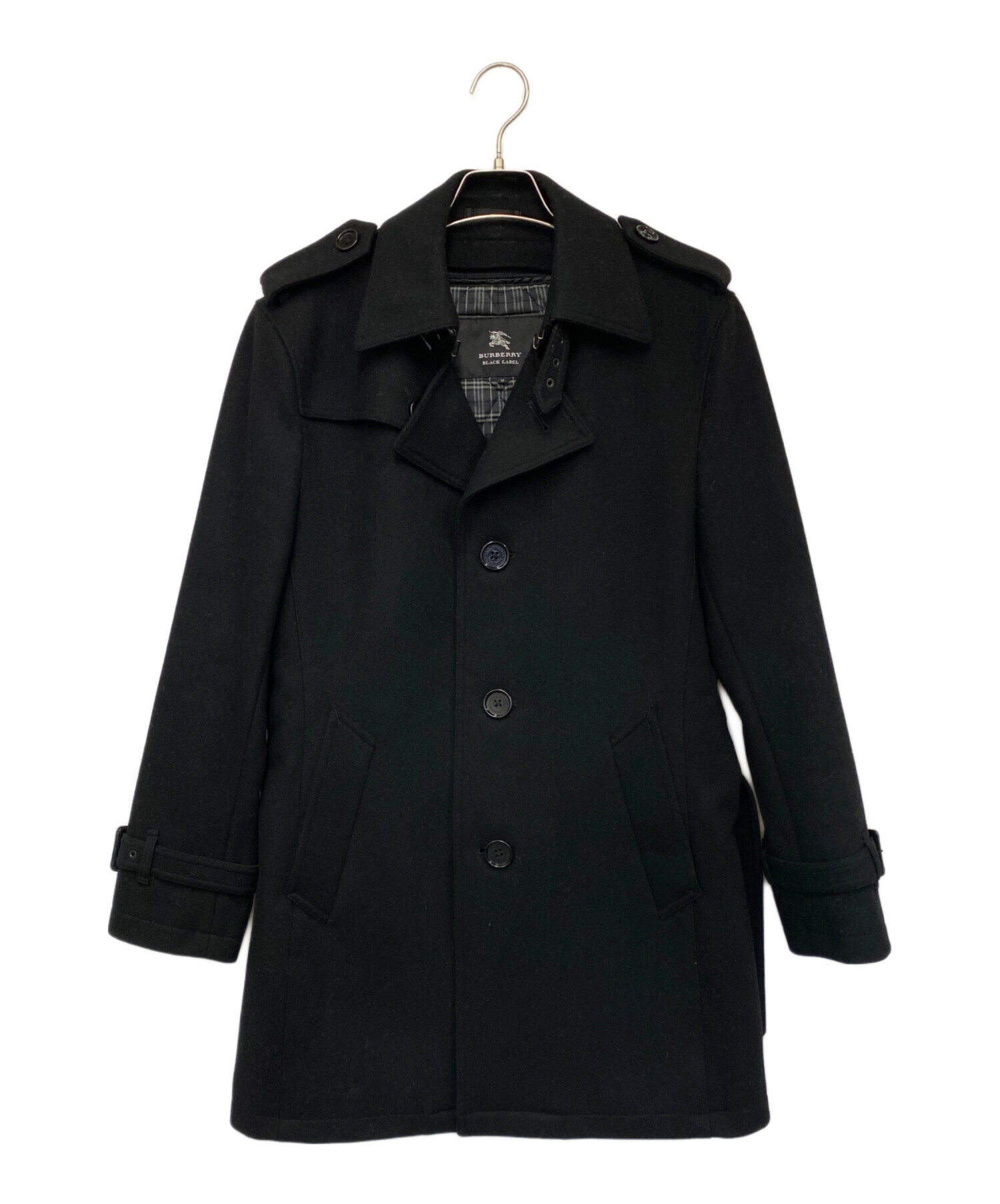 【BURBERRY BLACK LABEL】 トレンチコート M ブラック 中古・古着通販】BURBERRY BLACK LABEL (バーバリーブラックレーベル