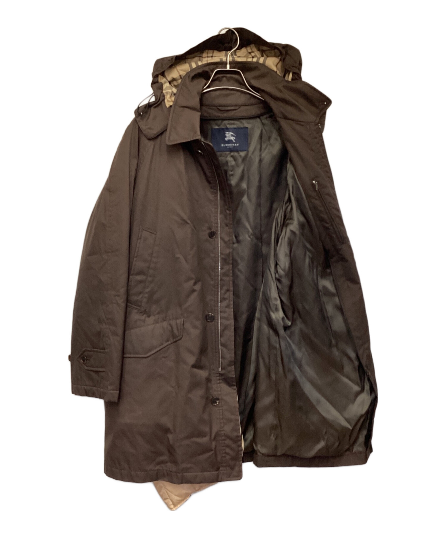 バーバリー リアル レザーコート ファー Burberry 茶色 ブラウン 中古・古着通販】BURBERRY (バーバリー) 中綿コート ブラウン