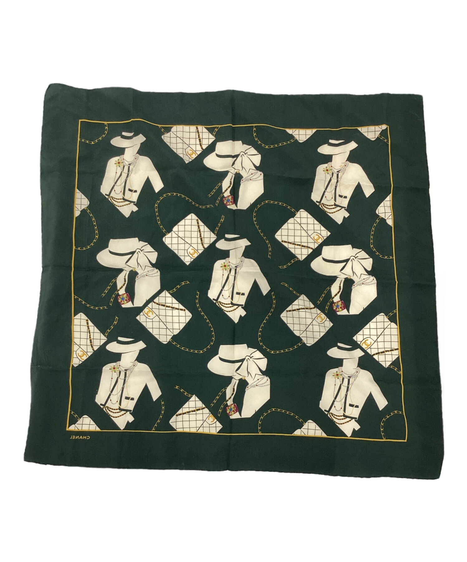 中古・古着通販】CHANEL (シャネル) シルクスカーフ グリーン