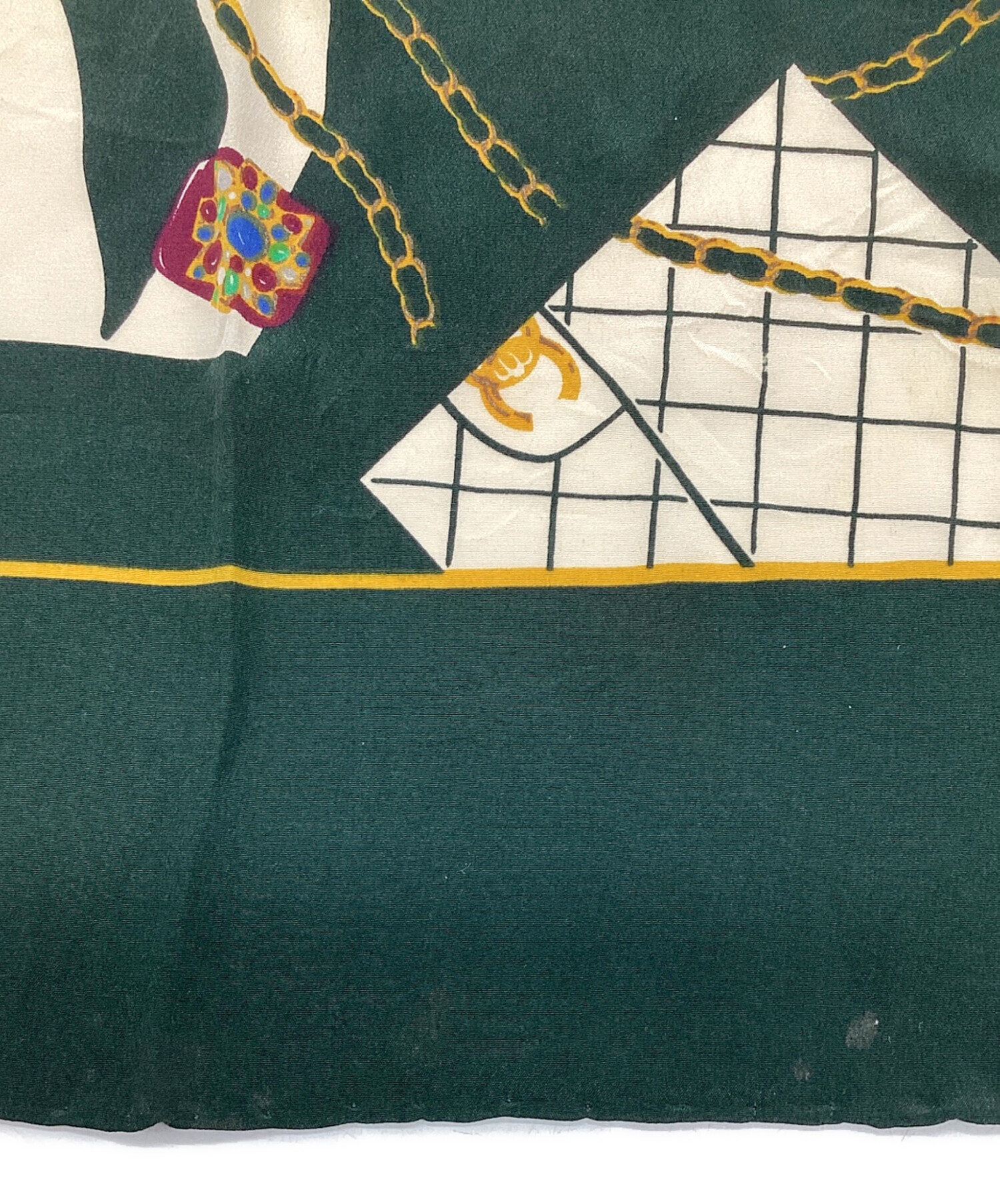 シャネル CHANEL シルクスカーフ 中古美品 中古・古着通販】CHANEL (シャネル) シルクスカーフ グリーン