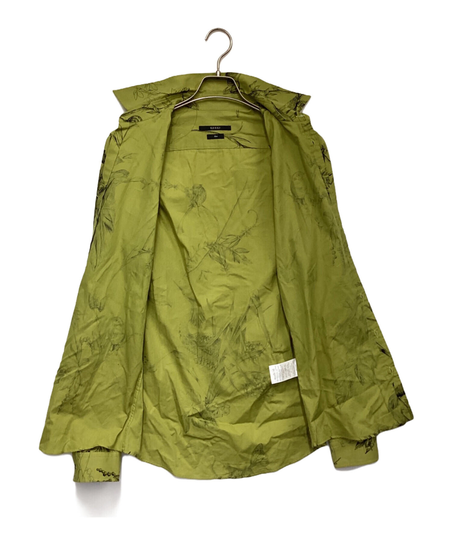 【未使用】GUCCI グッチ　ブラウス　シャツ　緑　38サイズ 中古・古着通販】GUCCI (グッチ) ロング スリーブ シャツ グリーン