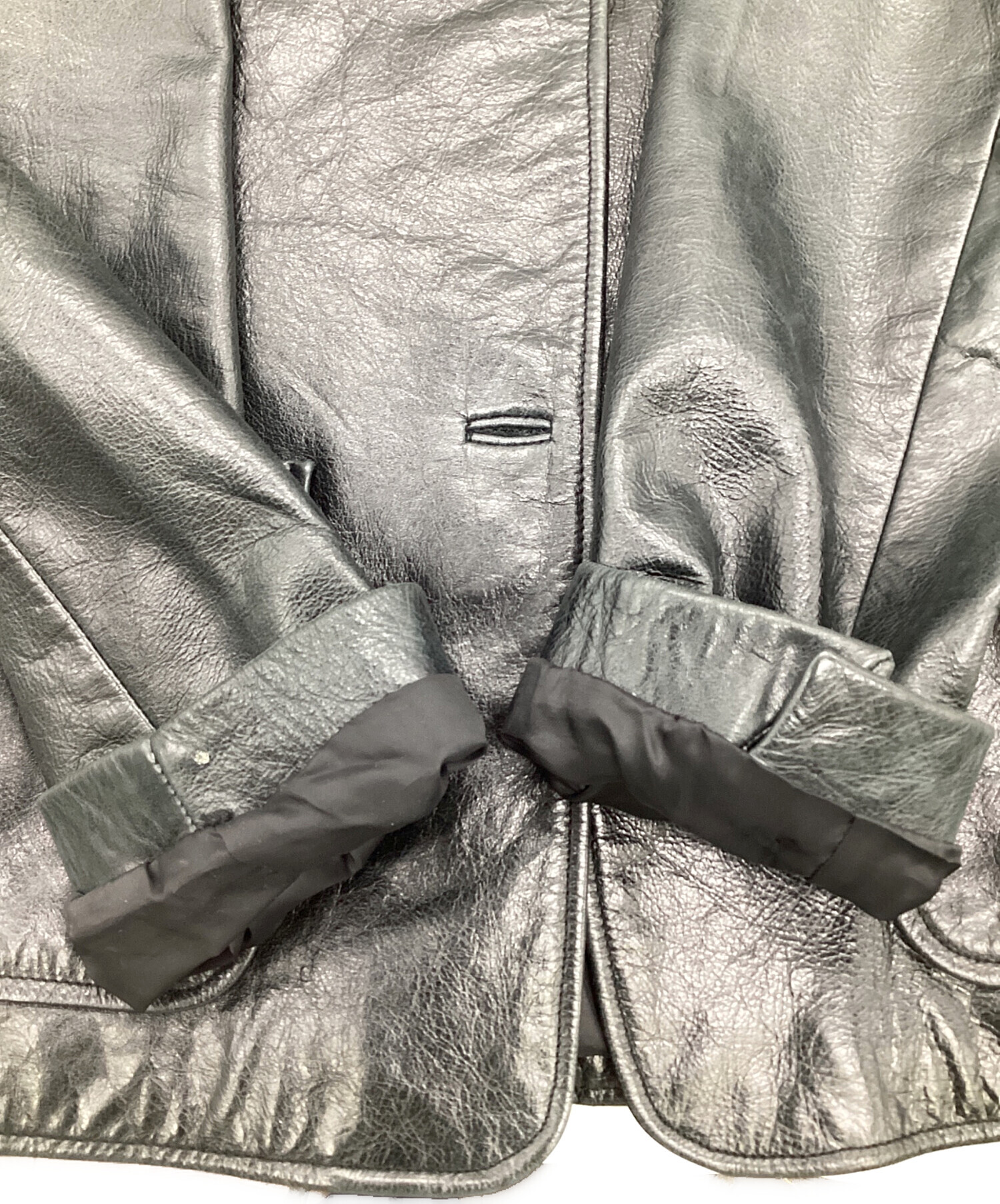 中古・古着通販】GAP (ギャップ) レザージャケット ブラック サイズ:M