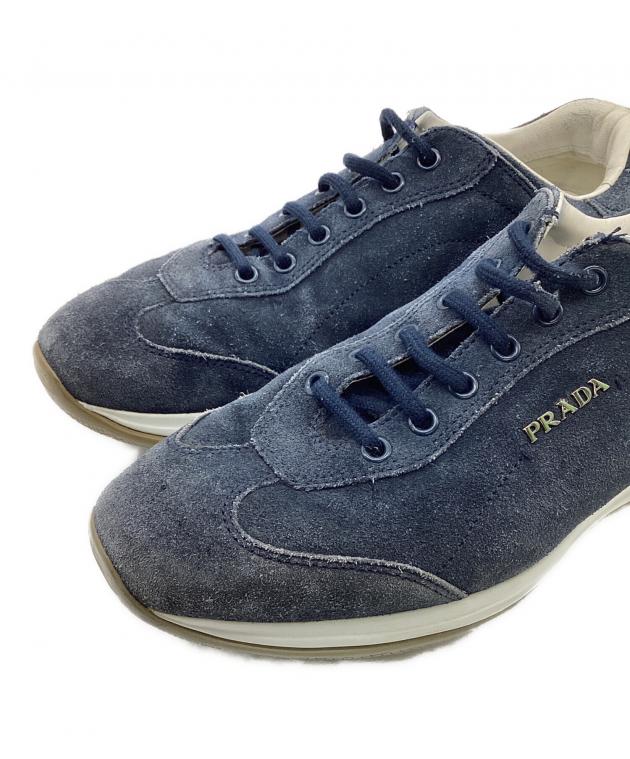中古・古着通販】PRADA (プラダ) スニーカー ネイビー サイズ:EU37 1/2