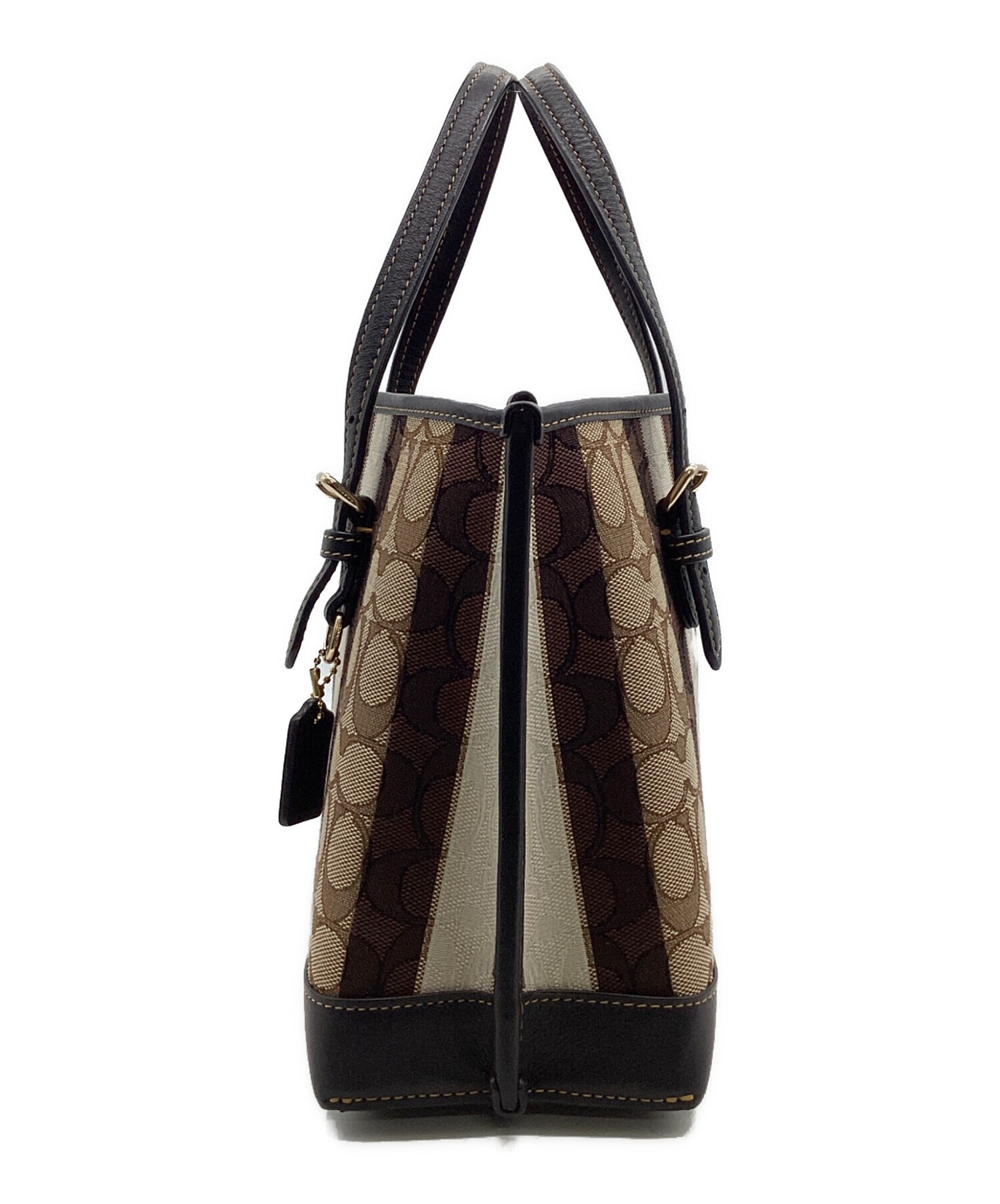 COACHストライプジャガードモリートート2ウェイバッグ