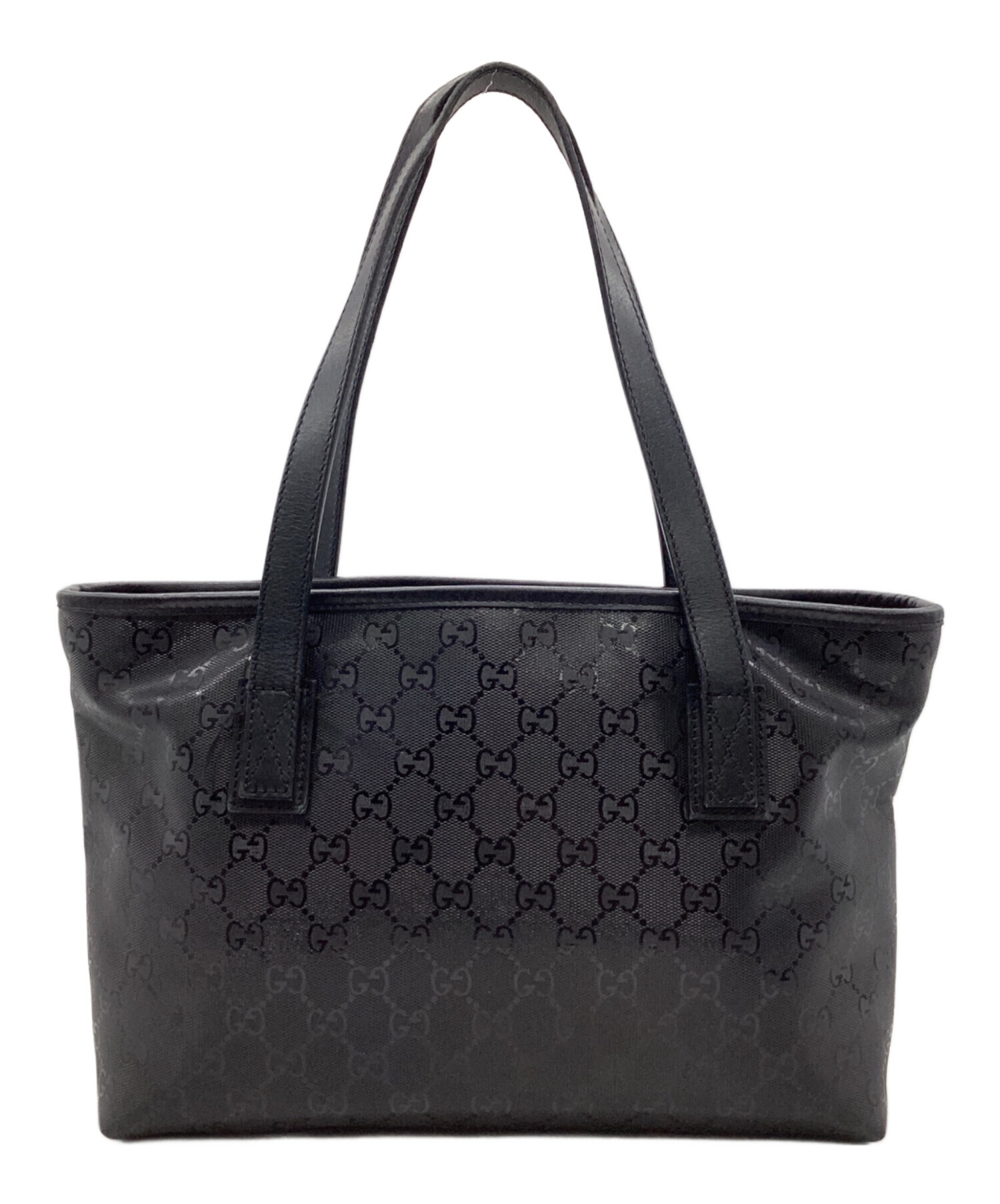 中古・古着通販】GUCCI (グッチ) GGインプリメ トートバッグ ブラック