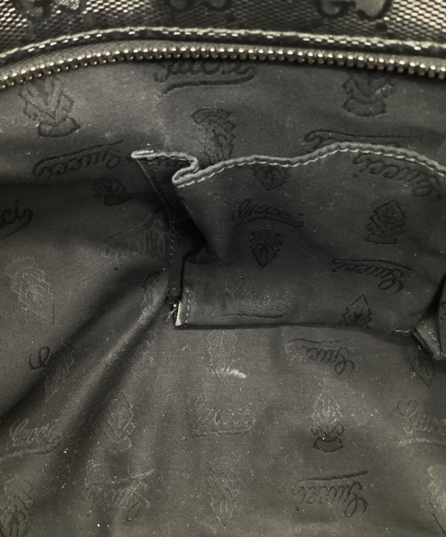 中古・古着通販】GUCCI (グッチ) GGインプリメ トートバッグ ブラック