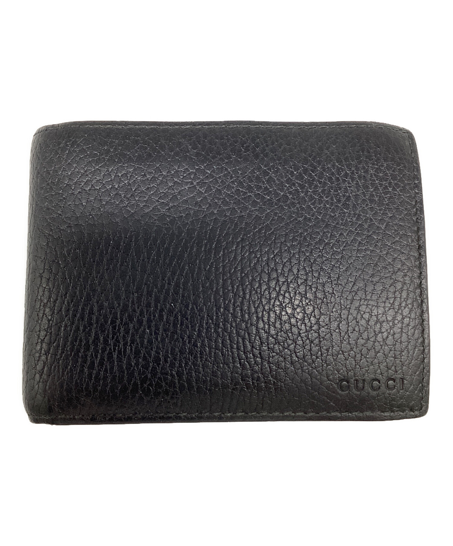 中古・古着通販】GUCCI (グッチ) 2つ折り財布 ブラック｜ブランド 