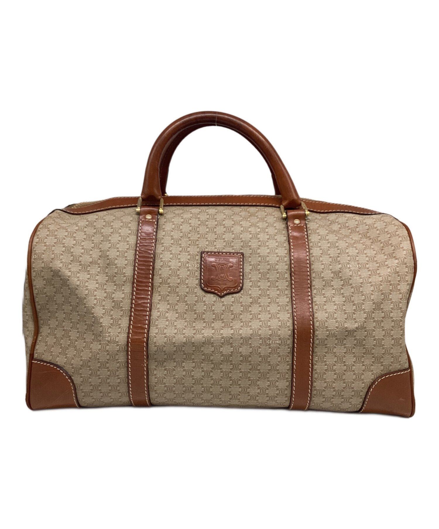 中古・古着通販】CELINE (セリーヌ) マカダム ボストンバッグ ベージュ