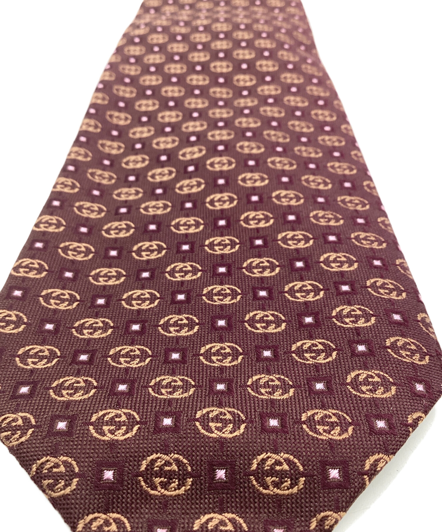 中古・古着通販】GUCCI (グッチ) ネクタイ ブラウン×ベージュ サイズ