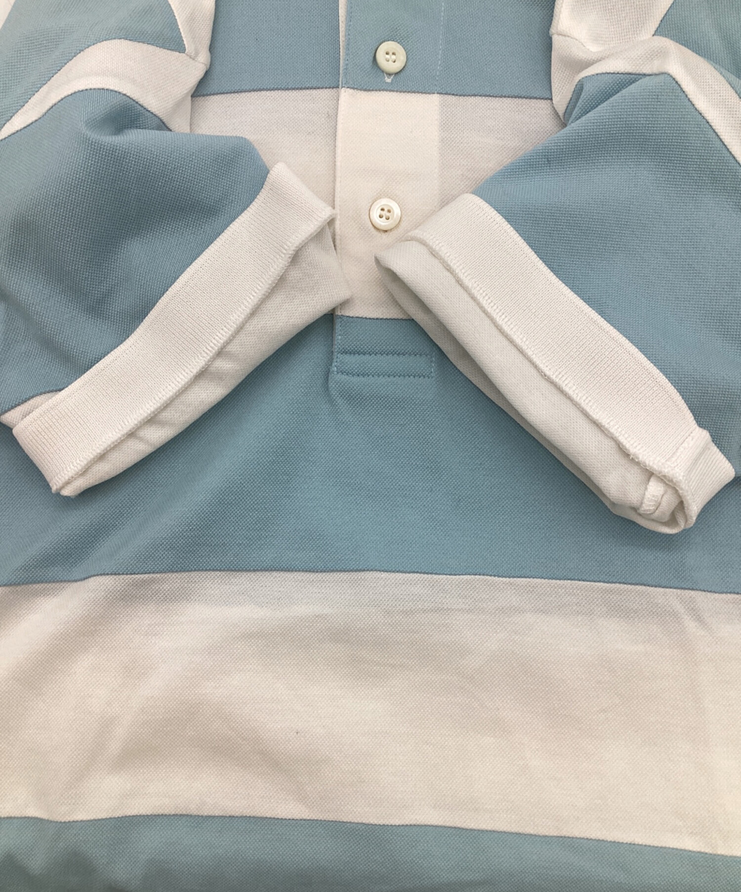 中古・古着通販】PRADA (プラダ) ポロシャツ ブルー×ホワイト サイズ:S