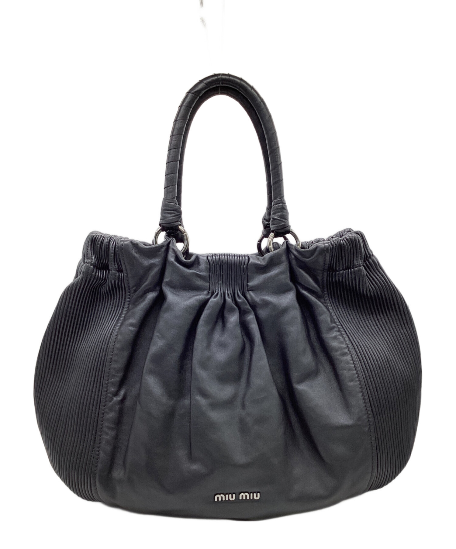 中古・古着通販】MIU MIU (ミュウミュウ) ハンドバッグ ブラック 