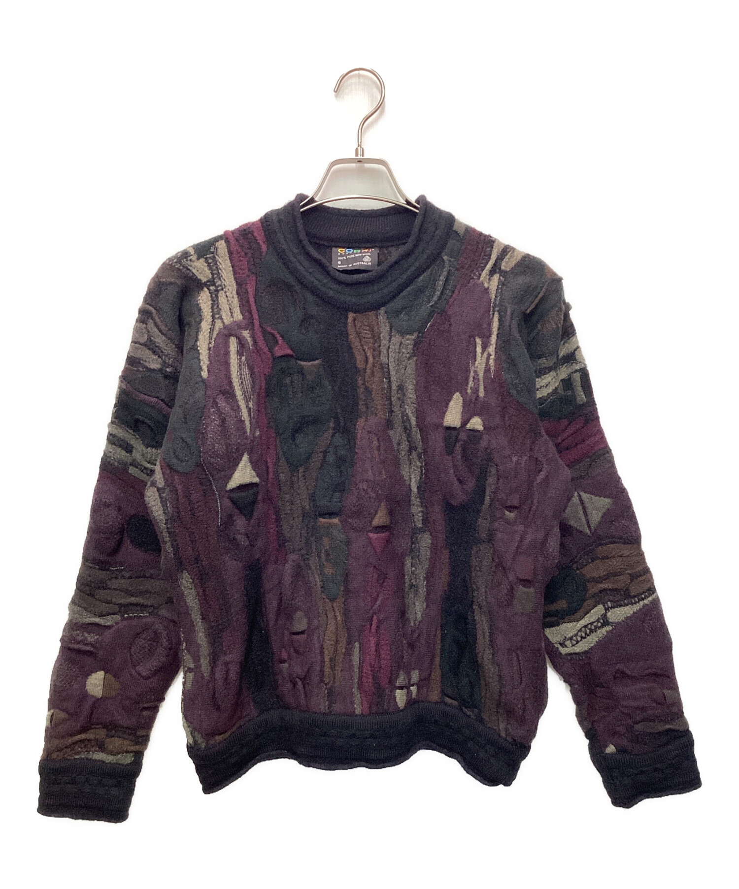 【大人気カラー‼️】古着 COOGI クージー 3Dニット パープル 中古・古着通販】Coogi (クージー) 3Dニット パープル×ベージュ