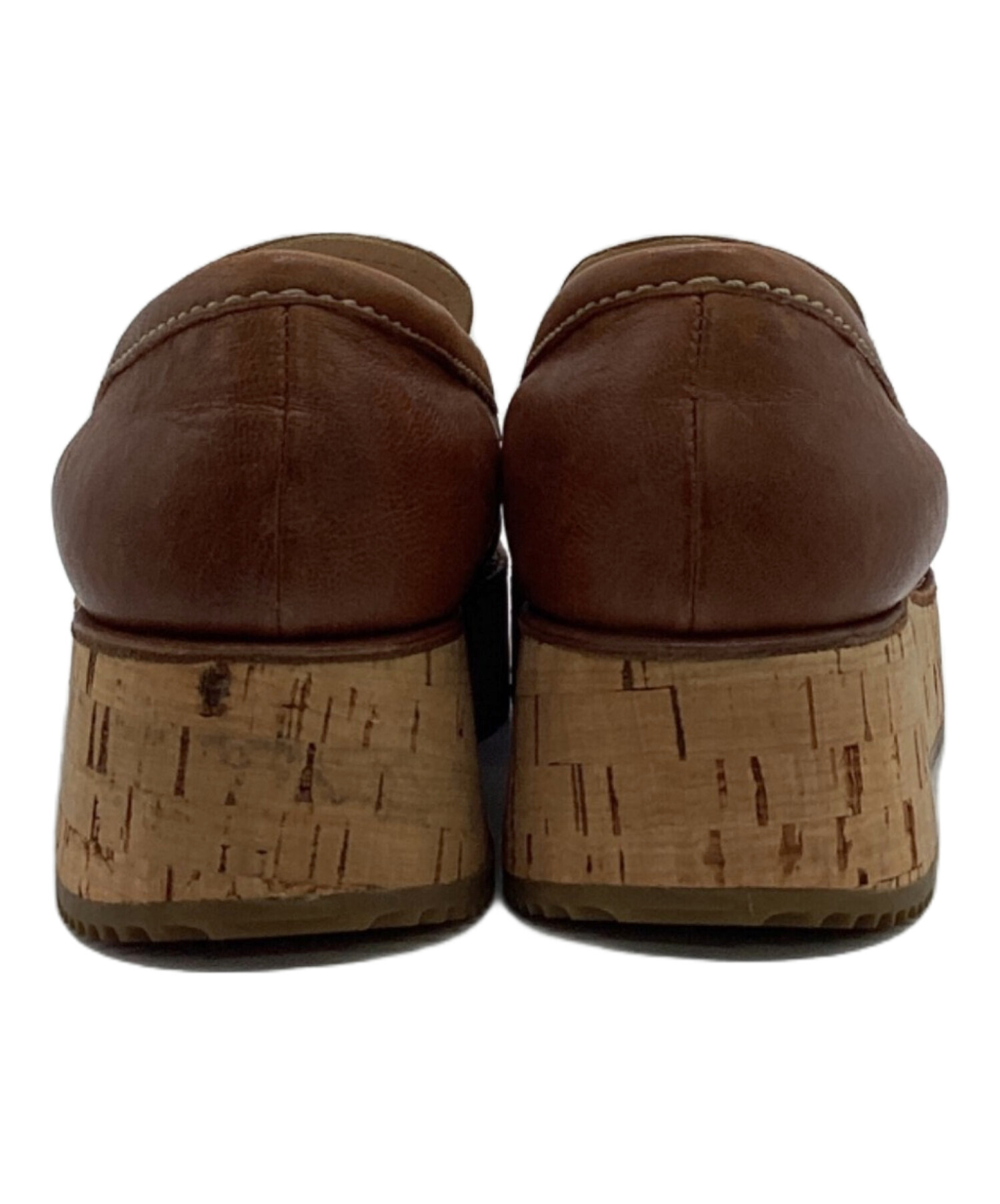 中古・古着通販】PRADA (プラダ) 厚底ローファー ブラウン サイズ:EU38