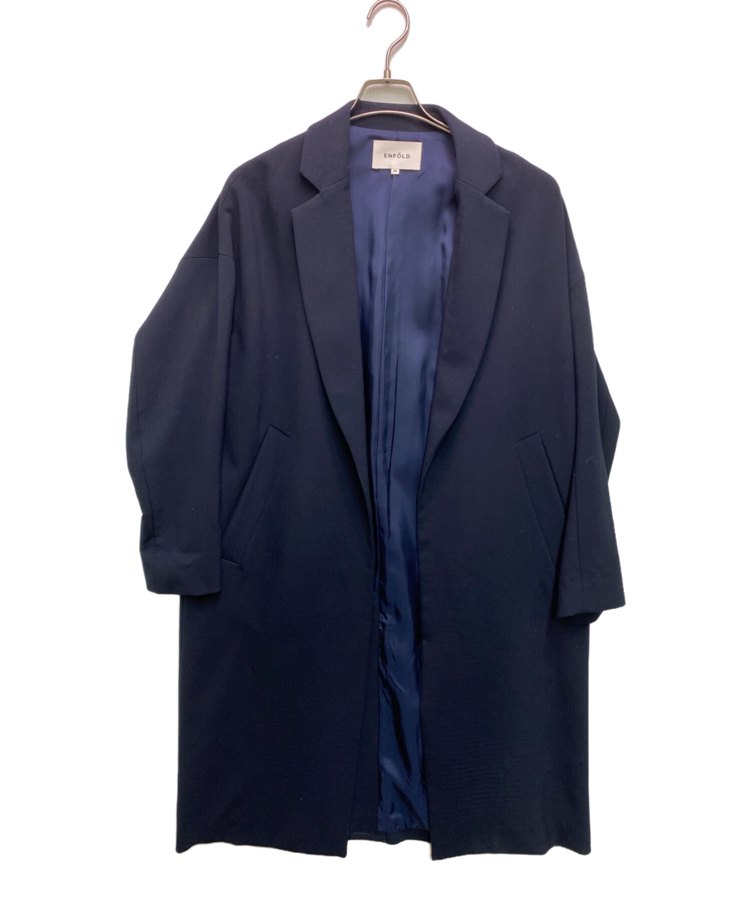 中古・古着通販】ENFOLD (エンフォルド) チェスターコート ネイビー