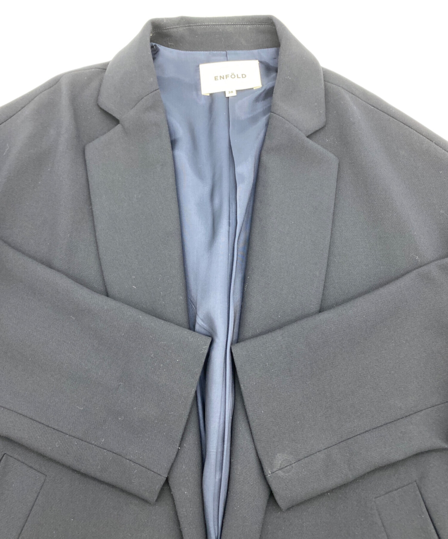 中古・古着通販】ENFOLD (エンフォルド) チェスターコート ネイビー