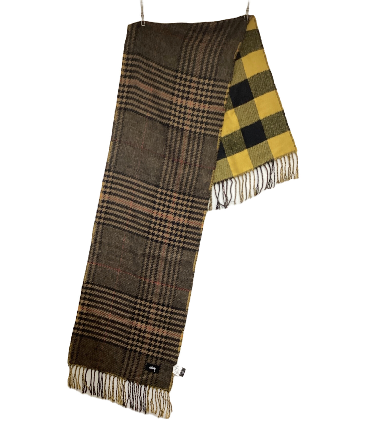 中古・古着通販】stussy (ステューシー) マフラー イエロー×ブラウン