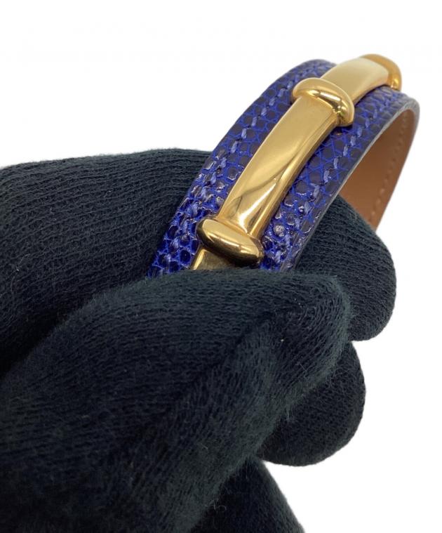 中古・古着通販】HERMES (エルメス) アガタバングル ブルー×ゴールド