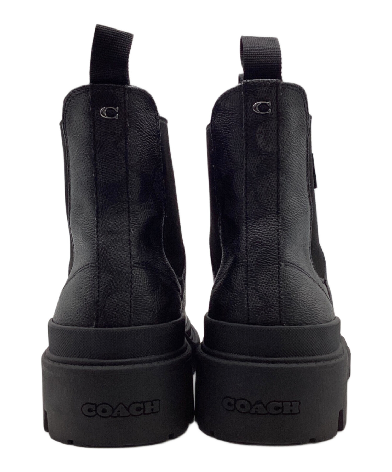 COACH コリン ブーツ シグネチャー ブラック 10 W 中古・古着通販】COACH (コーチ) コリン ブーツ・シグネチャー