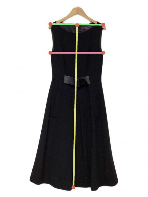 中古・古着通販】FOXEY (フォクシー) ノースリーブワンピース ブラック