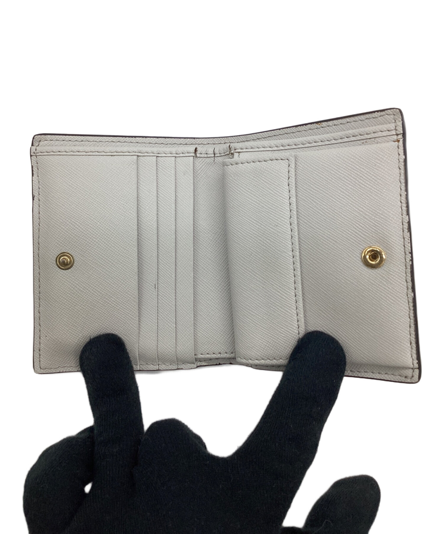 MARNI 二つ折り財布 グレー 中古・古着通販】MARNI (マルニ) サフィアーノ 2つ折り財布 グレー