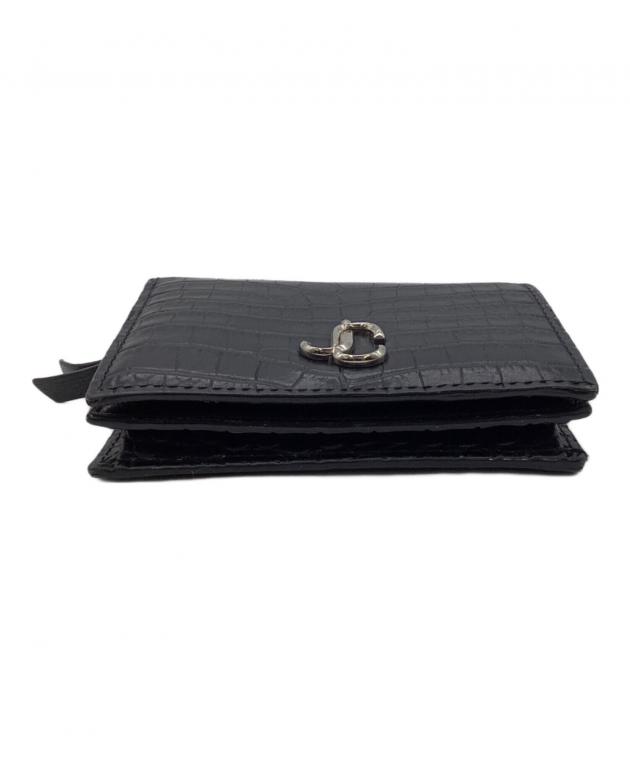 JIMMY CHOO 三つ折り財布 クロコ型押し ブラック 新品未使用品 中古・古着通販】JIMMY CHOO (ジミーチュウ) HANNE クロコ柄二つ折り