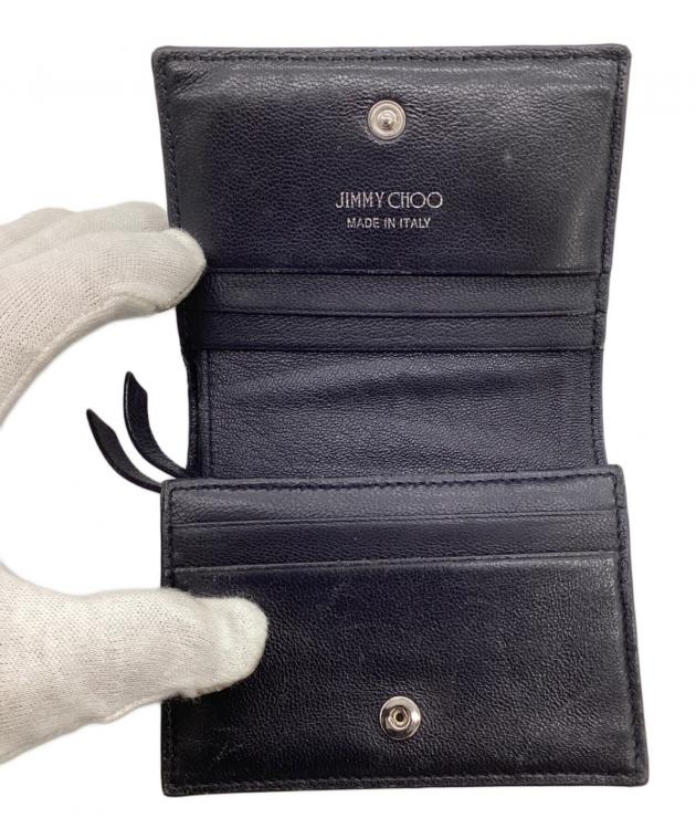JIMMY CHOO 三つ折り財布 クロコ型押し ブラック　保証書付き JIMMY CHOO 三つ折り財布 クロコ型押し ブラック 新品未使用品 JIMMY