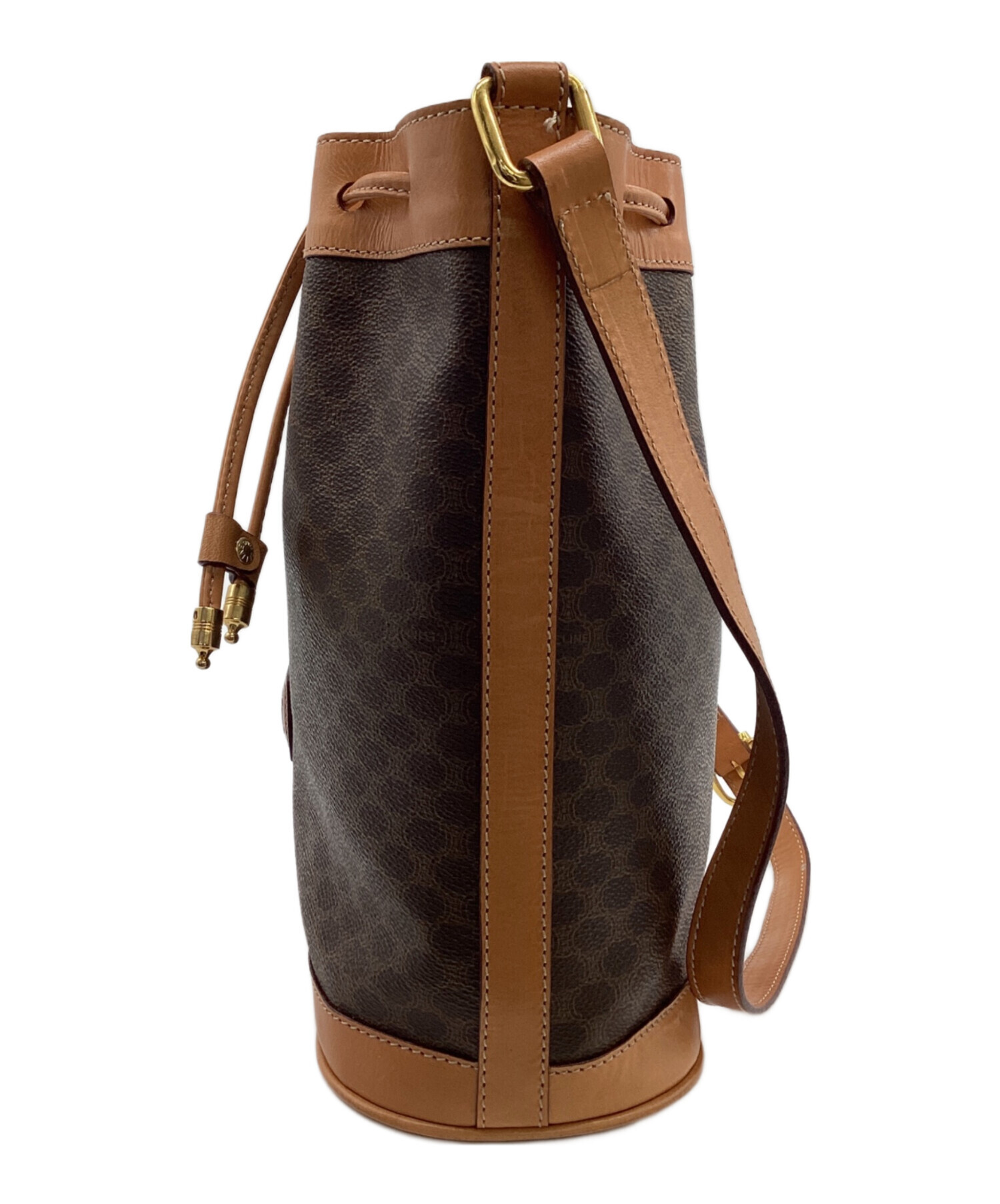 中古・古着通販】CELINE (セリーヌ) 巾着ショルダーバッグ ダーク 