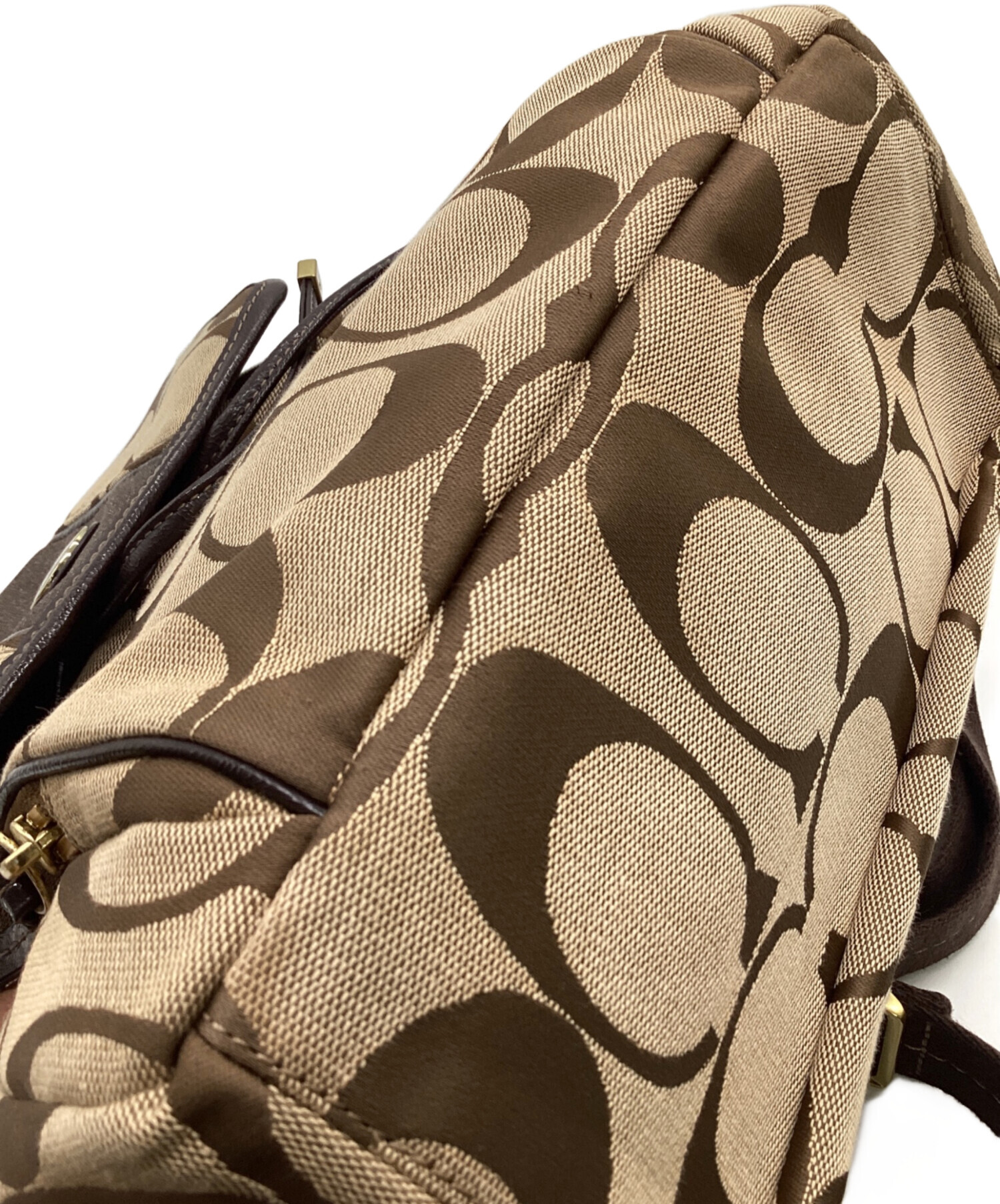 中古・古着通販】COACH (コーチ) シグネチャー リュック ブラウン