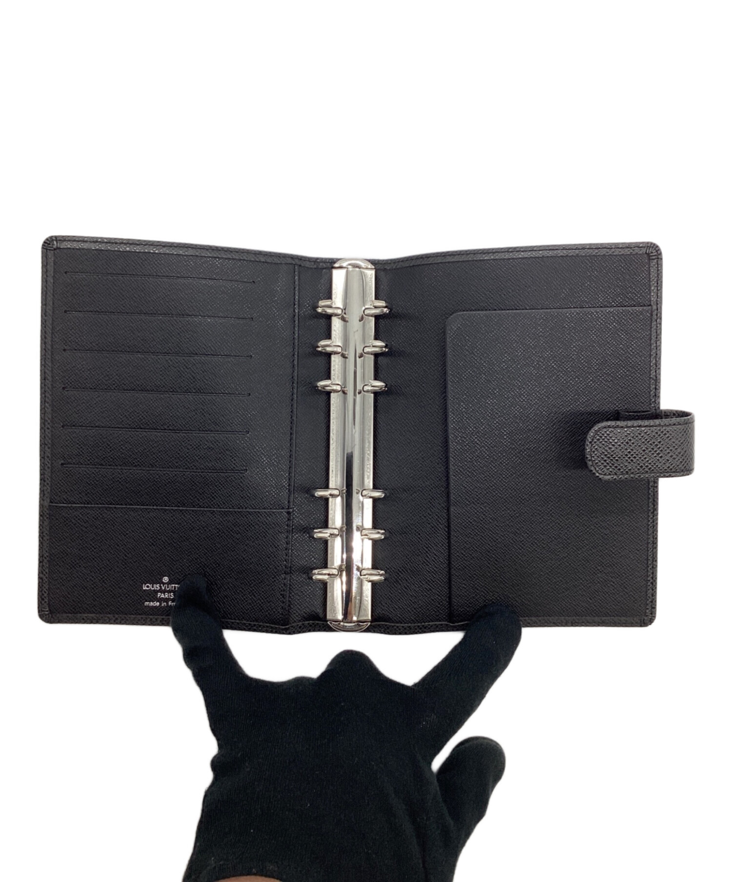 美品★ルイヴィトン 手帳カバー アジェンダMM タイガ 黒　LVロゴ　本革 美品☆ルイヴィトン 手帳カバー アジェンダMM タイガ 黒 LVロゴ 本革