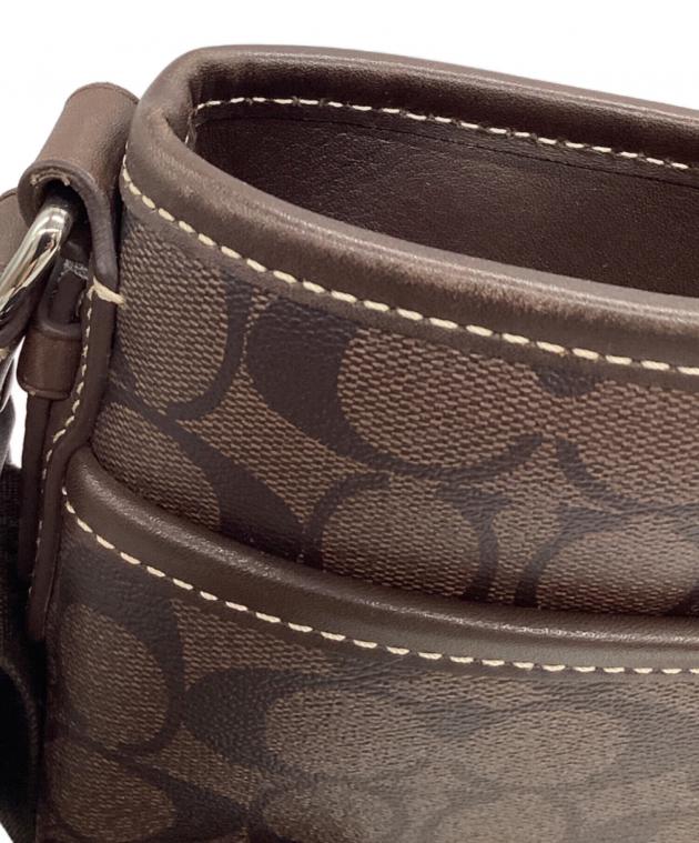 コーチ ショルダーバッグ ヘリテージ メッセンジャー ブラウン レザー 美品】コーチ ショルダーバッグ ヘリテージ メッセンジャー