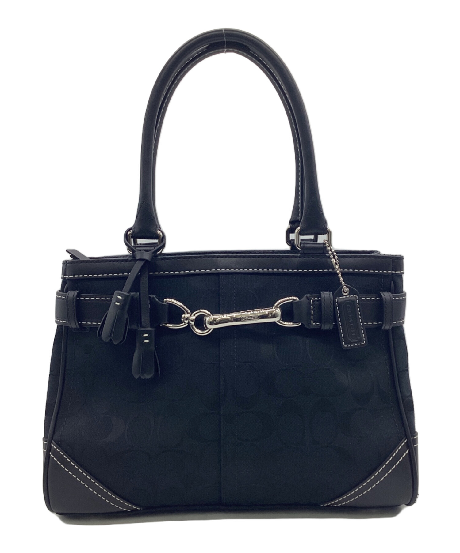 COACH / シグネチャーハンド 中古・古着通販】COACH (コーチ) シグネチャー ハンドバッグ ブラック