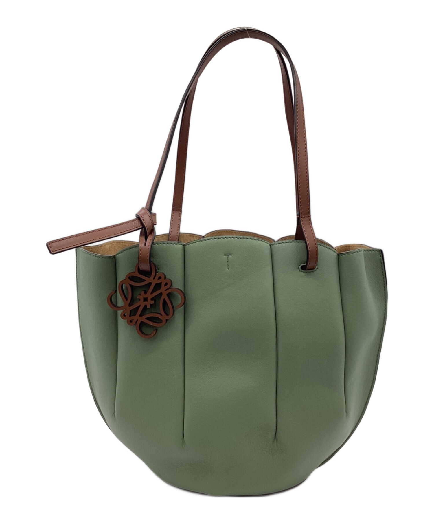 中古・古着通販】LOEWE (ロエベ) シェルトートバッグスモール グリーン