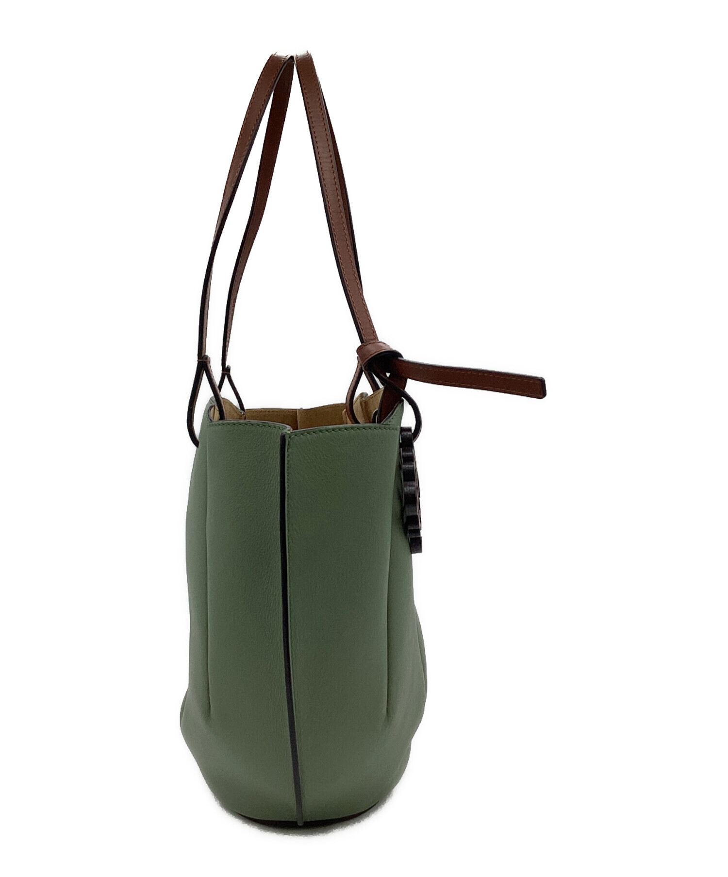 中古・古着通販】LOEWE (ロエベ) シェルトートバッグスモール グリーン 