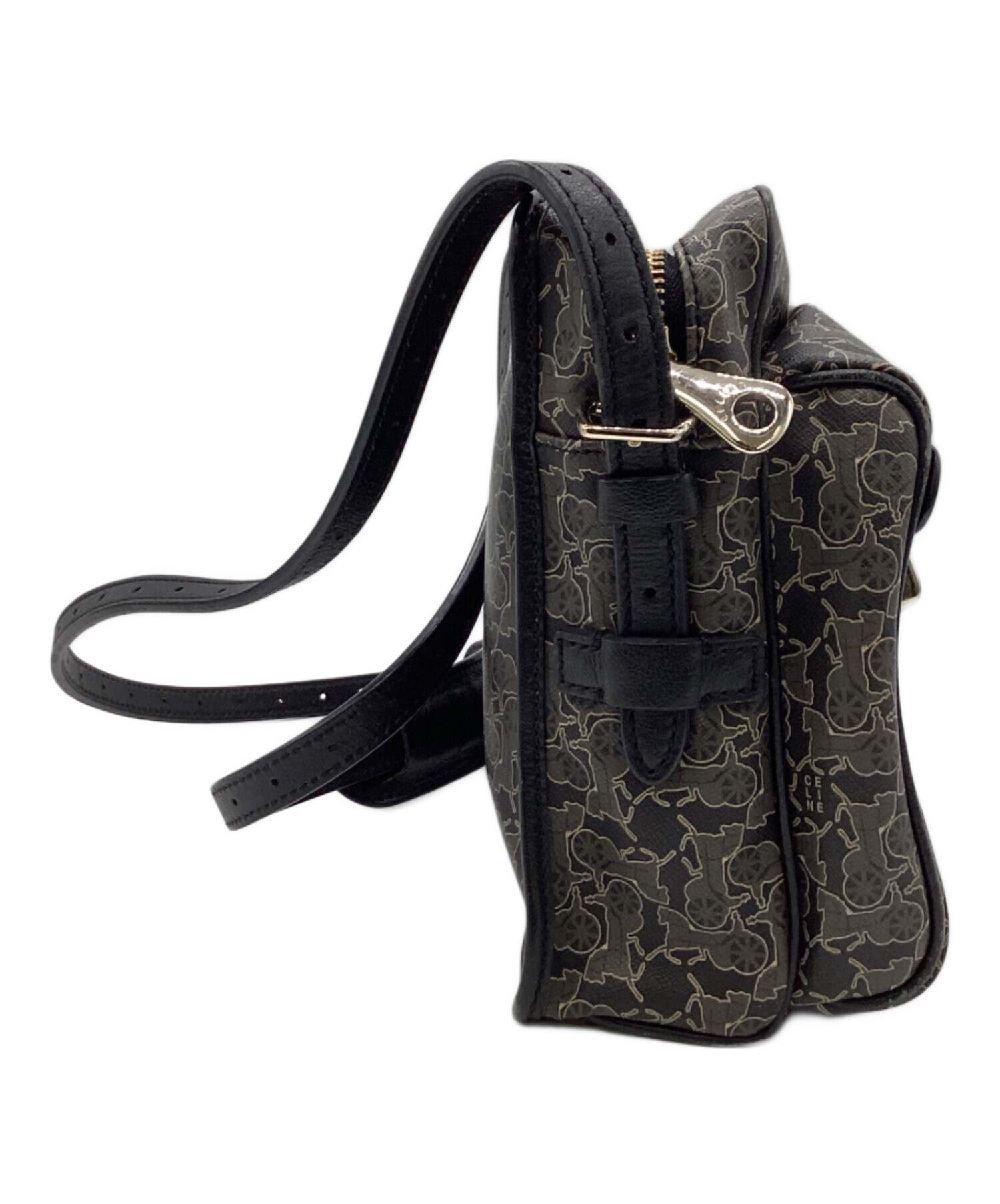中古・古着通販】CELINE (セリーヌ) 馬車柄 ショルダーバッグ ブラック