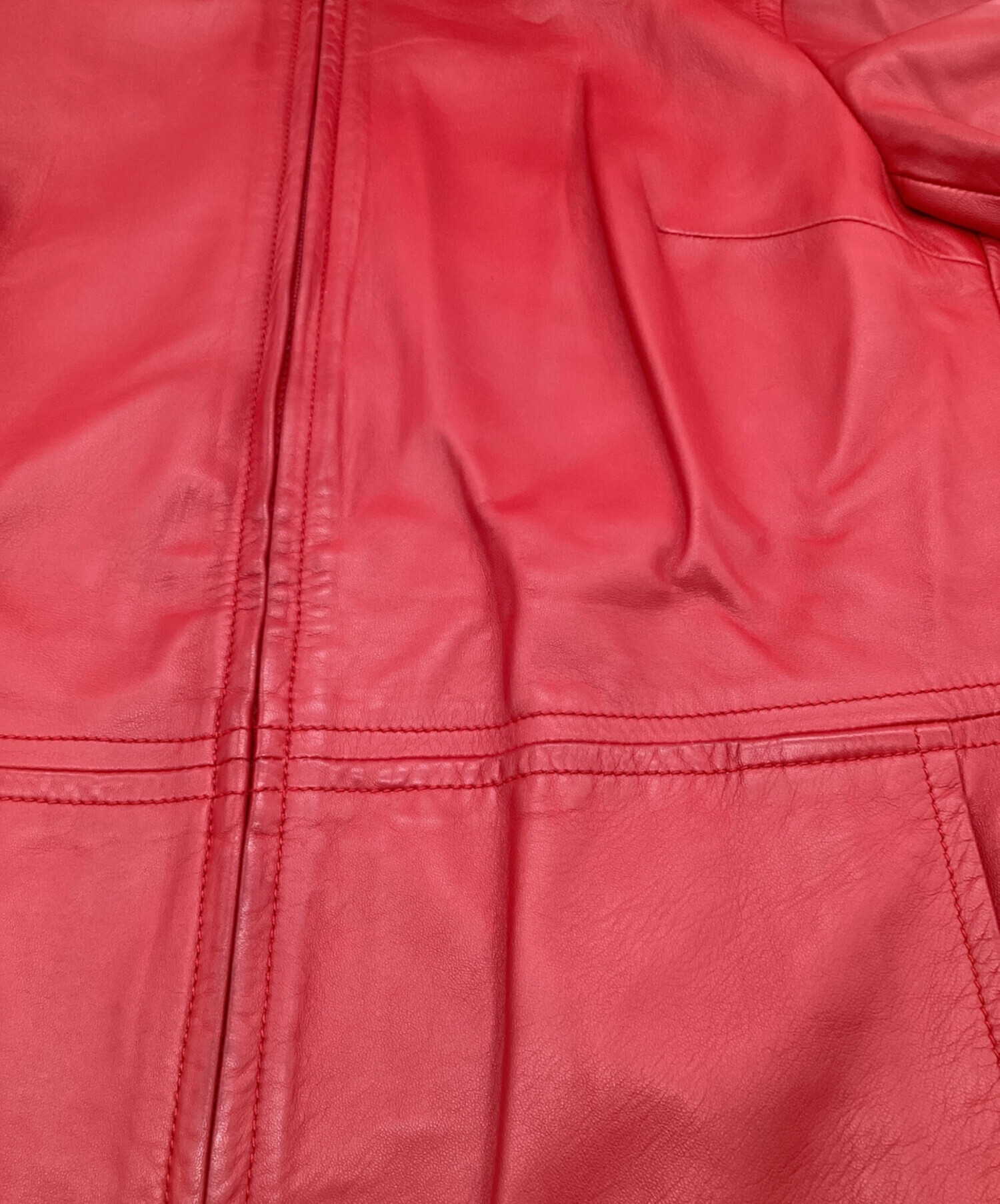 値下げ中　#スレ感がよい　Max Mara レッド　レザー ジャケット スレ感がよいMax Mara レッドレザー ジャケット