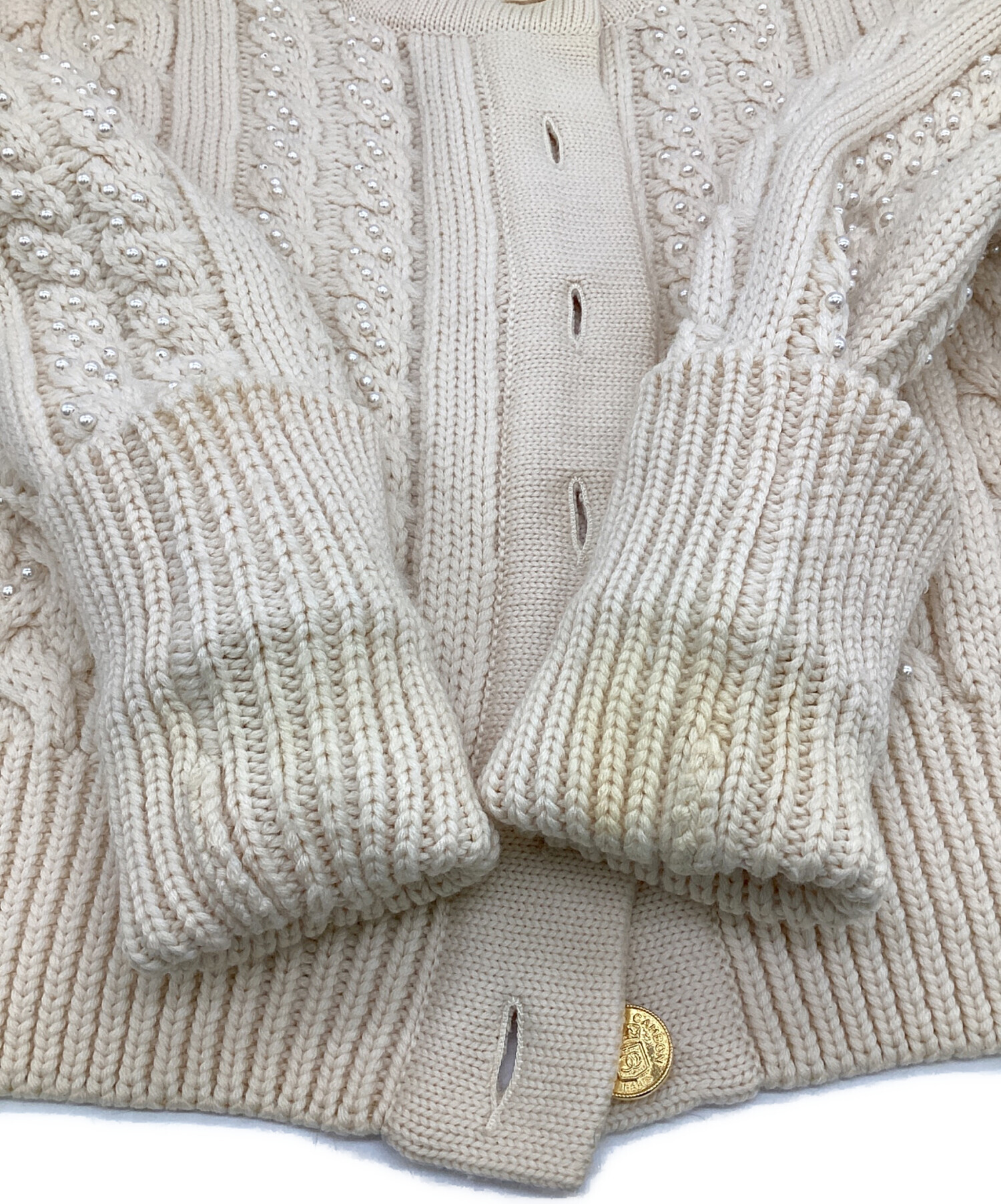 CHANEL BOUTIQUE カーディガン 38サイズ 中古・古着通販】CHANEL BOUTIQUE (シャネル ブティック) パールニット
