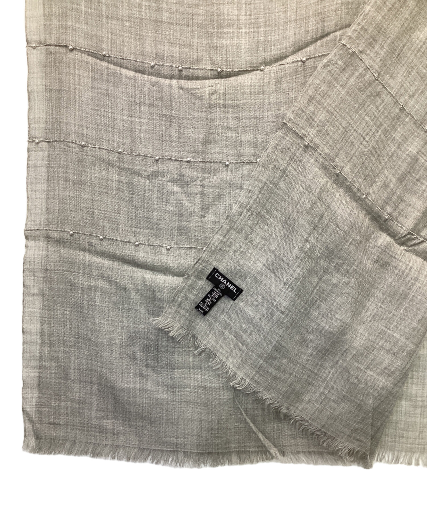 CHANEL シャネル ストール - グレー 【古着】【中古】 CHANEL - CHANEL シャネル ストール - グレー 【古着】【中古】の通販