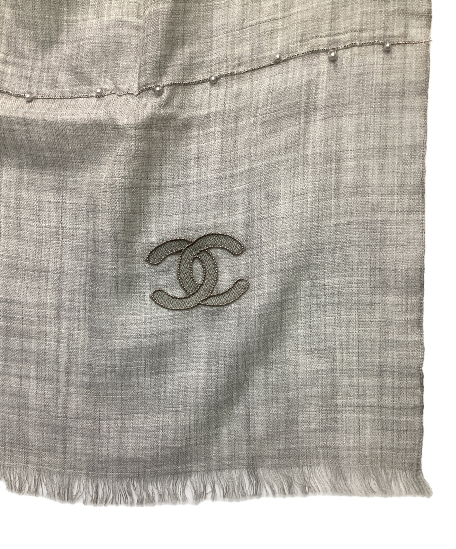 CHANEL シャネル ストール - グレー 【古着】【中古】 CHANEL - CHANEL シャネル ストール - グレー 【古着】【中古】の通販