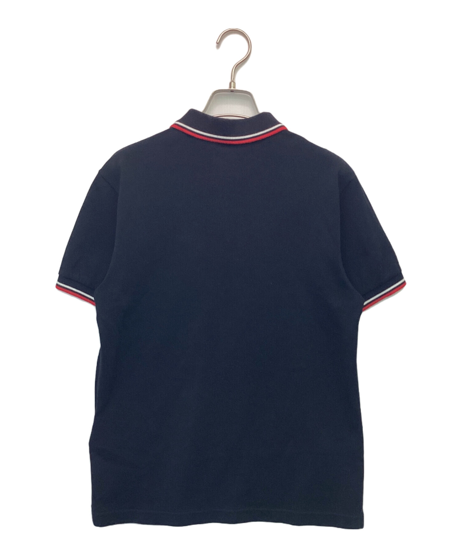 中古・古着通販】PRADA (プラダ) ラバーロゴ半袖ポロシャツ ブラック