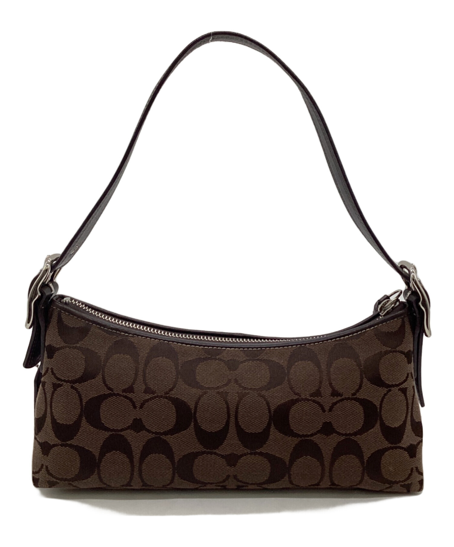 コーチ COACH シグネチャー ワンショルダーバッグ ブラウン　美品 中古・古着通販】COACH (コーチ) シグネチャー ワンショルダーバッグ