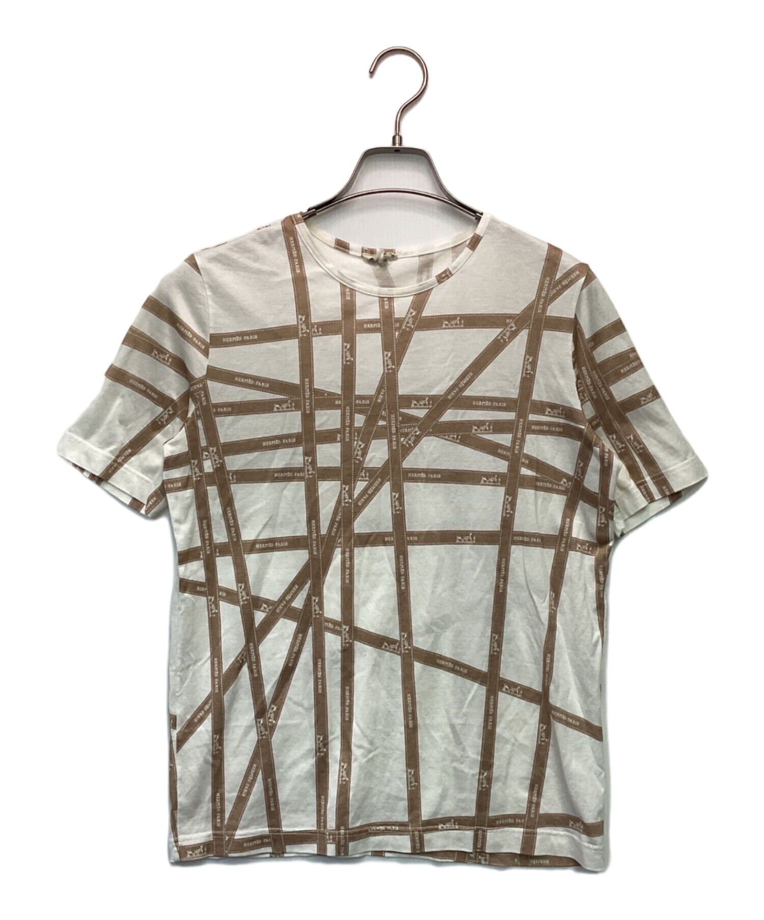 エルメス　半袖カットソーボルデュク柄リボンTシャツHERMES 中古・古着通販】HERMES (エルメス) ボルデュックリボン 半袖