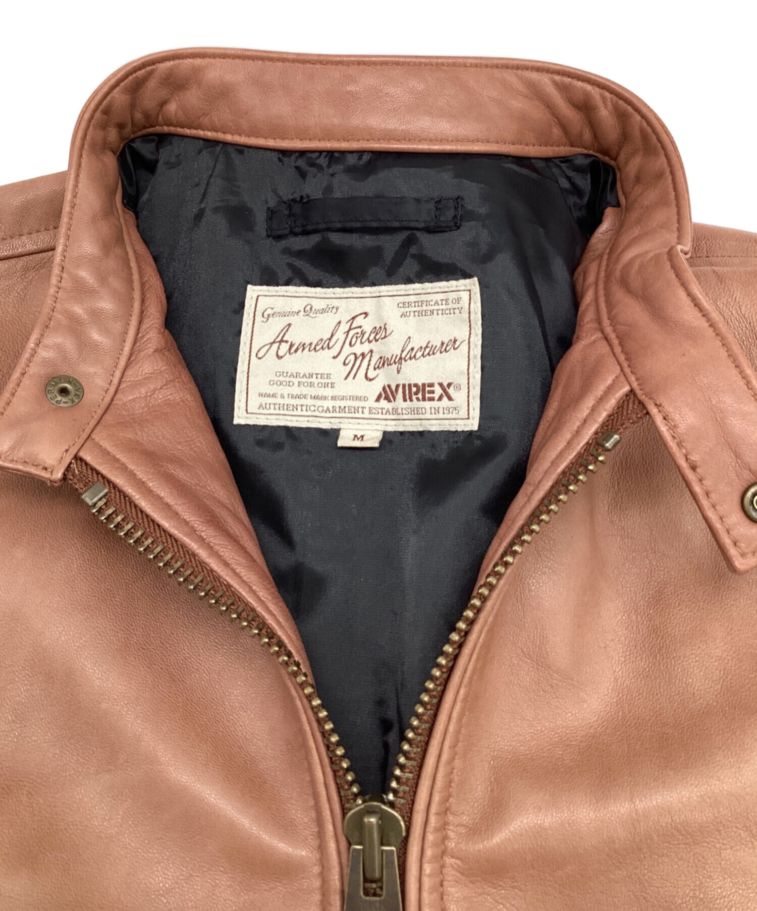 中古・古着通販】AVIREX (アヴィレックス) ラムレザー シングル 中古・古着通販】AVIREX (アヴィレックス) ラムレザー シングル