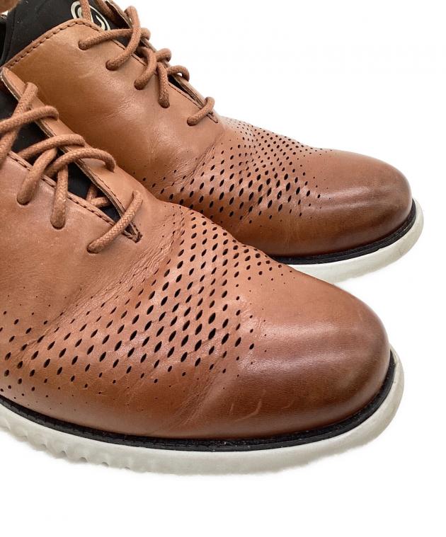 稀少　コールハーン　レザードライビングシューズ　クロコ型押し　デッキ　ブラウン 中古・古着通販】COLE HAAN (コールハーン) ゼログランド レーザー