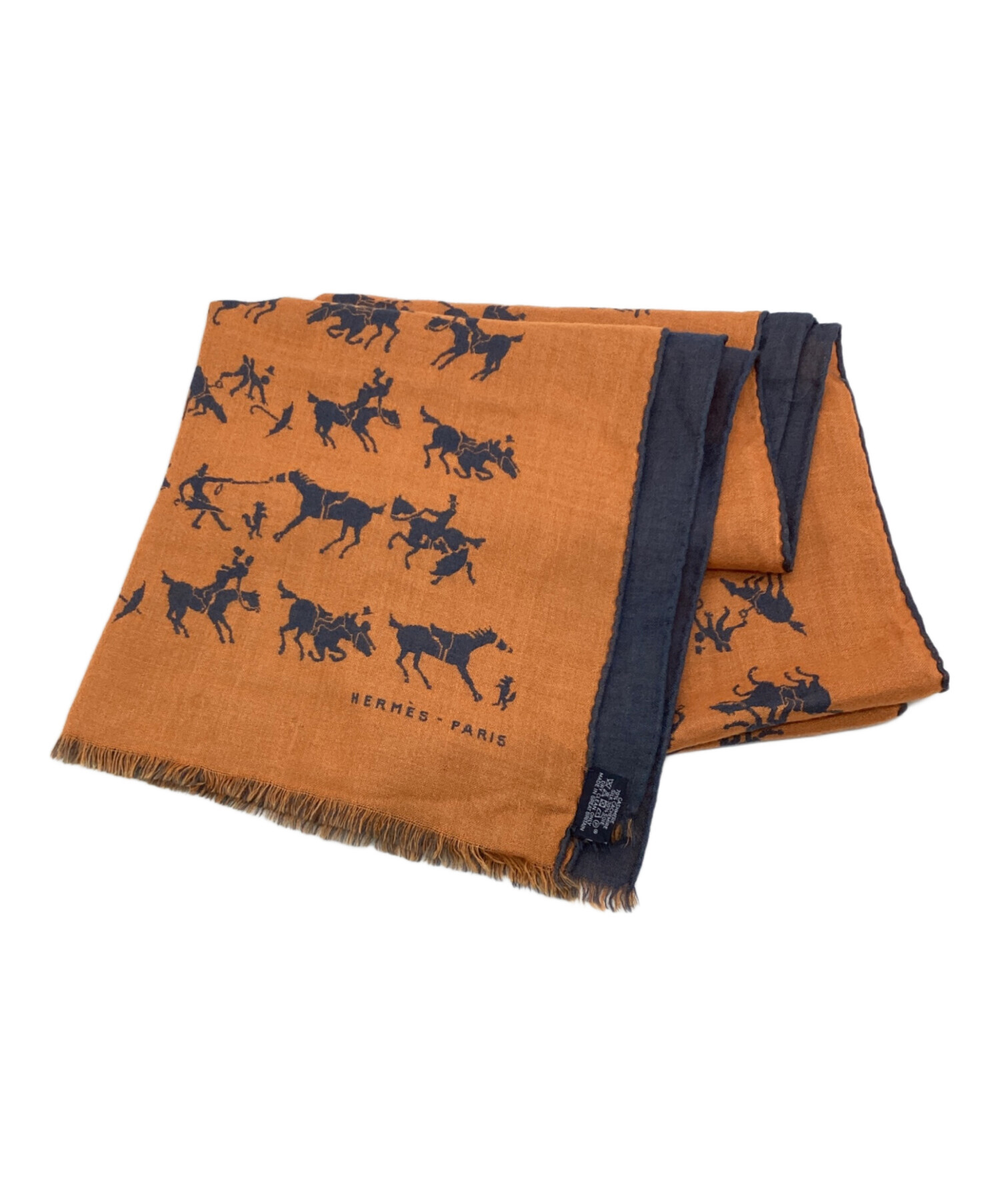 中古・古着通販】HERMES (エルメス) カシミヤシルクストール オレンジ