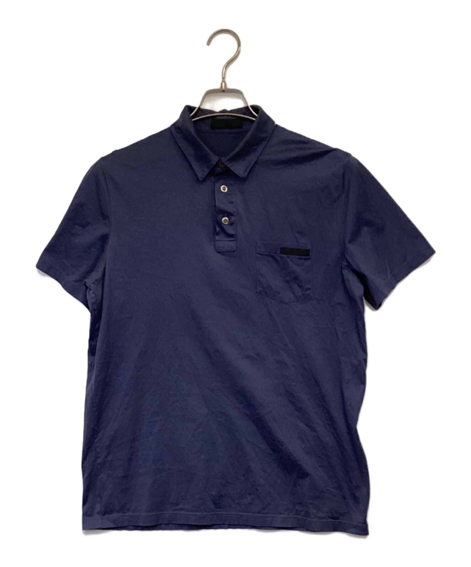 PRADA プラダ 半袖ポロシャツ XSサイズ 紺色 ラバーネーム 中古・古着通販】PRADA (プラダ) 半袖シャツ ネイビー サイズ:M
