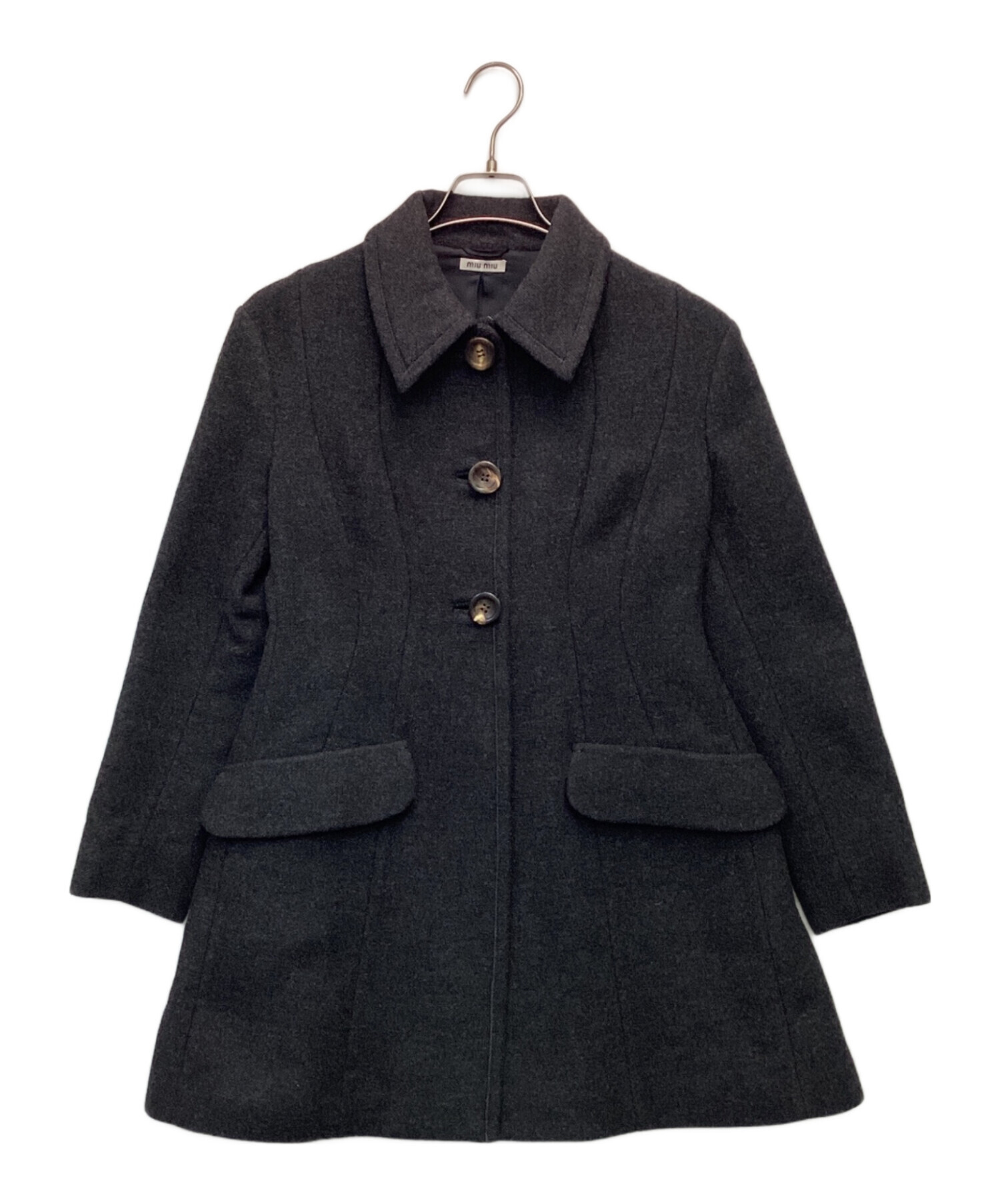 中古・古着通販】MIU MIU (ミュウミュウ) ウールコート グレー サイズ