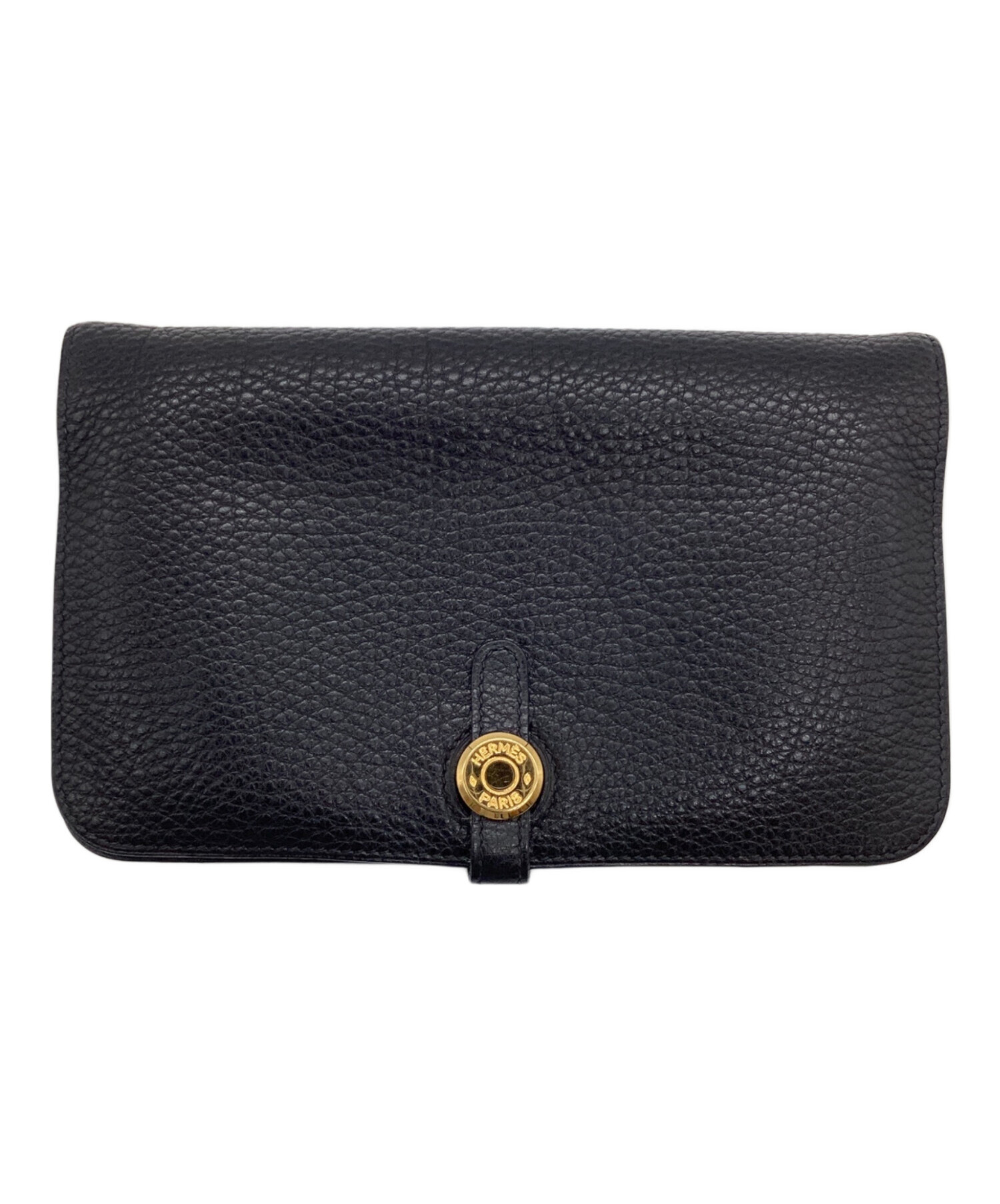 中古・古着通販】HERMES (エルメス) ドゴンGM 長財布 ブラック